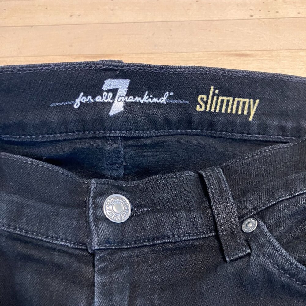 S7 For All Mankind Mens Vintage Y2K Slimmy S7 Jeans Size 34x32 Black Dark AN EXC - Picture 5 of 12